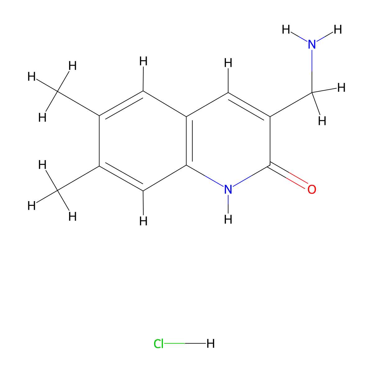 3-(Aminomethyl)-6,7-dimethyl-1,2-dihydroquinolin-2-one hydrochloride molecular structure, CAS 1266693-93-9