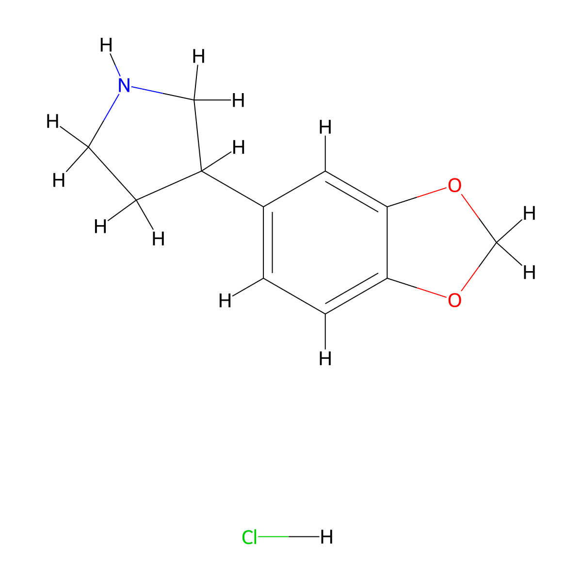 3-(1,3-Dioxaindan-5-yl)pyrrolidine hydrochloride molecular structure, CAS 1266694-41-0