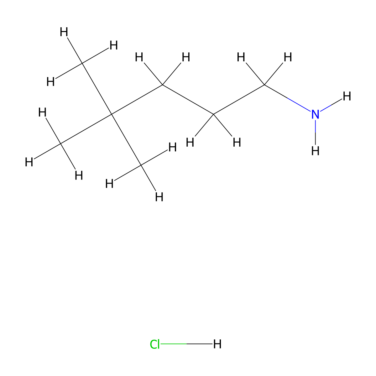 4,4-Dimethylpentan-1-amine hydrochloride molecular structure, CAS 1266694-57-8