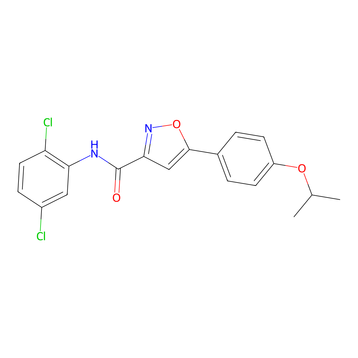 3-Isoxazolecarboxamide, N-(2,5-dichlorophenyl)-5-[4-(1-methylethoxy)phenyl]- molecular structure, CAS 1266694-58-9