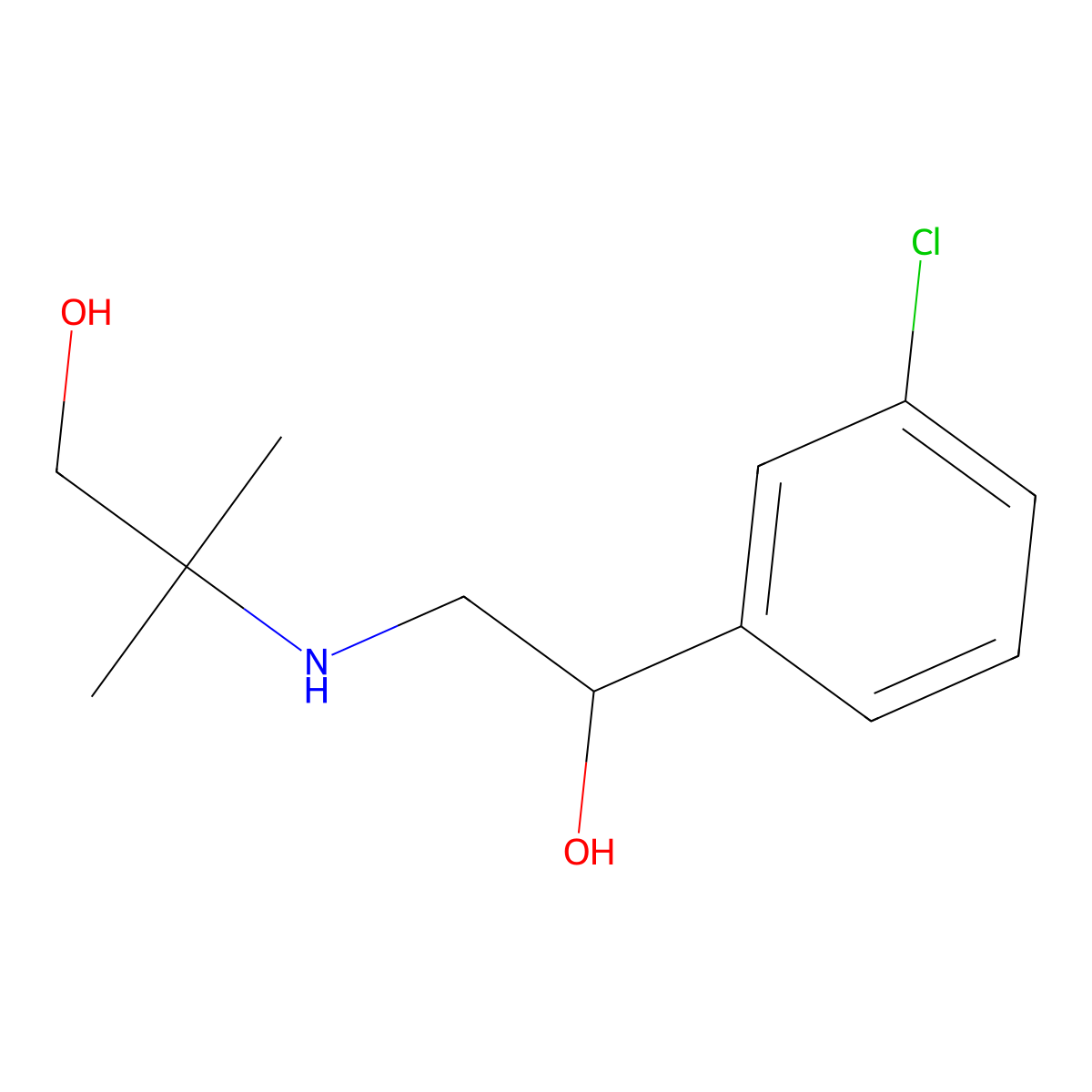 2-{[2-(3-Chlorophenyl)-2-hydroxyethyl]amino}-2-methylpropan-1-ol molecular structure, CAS 1266695-99-1