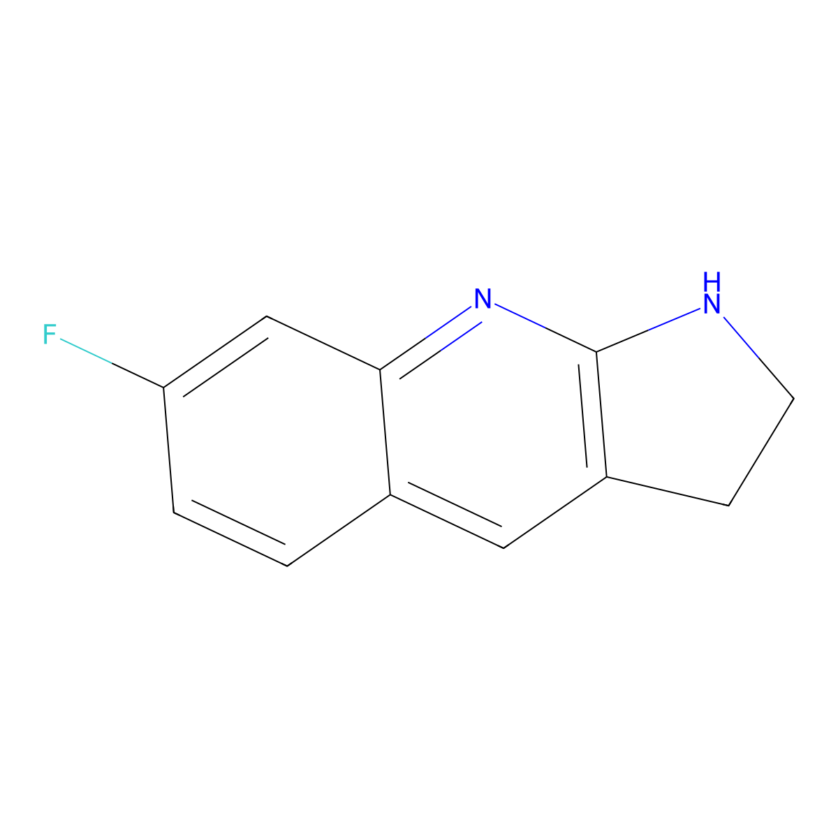 7-fluoro-1H,2H,3H-pyrrolo[2,3-b]quinoline molecular structure, CAS 1266696-90-5