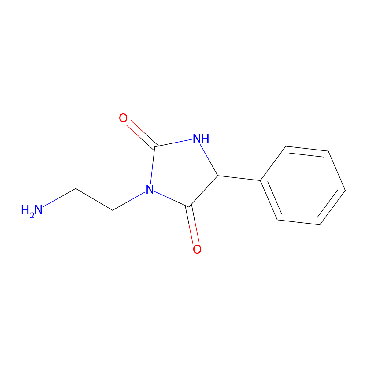 3-(2-Aminoethyl)-5-phenylimidazolidine-2,4-dione molecular structure, CAS 1266697-90-8