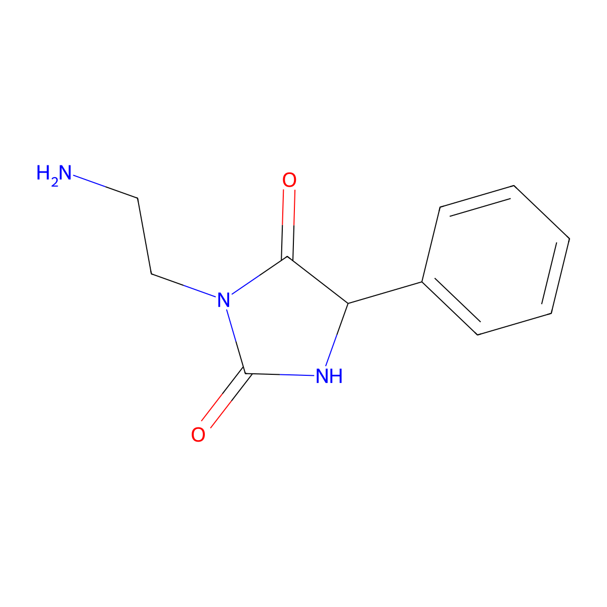 3-(2-Aminoethyl)-5-phenylimidazolidine-2,4-dione molecular structure, CAS 1266697-90-8