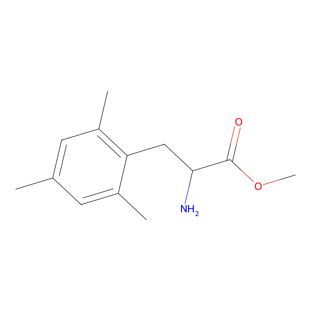 Methyl 2-amino-3-(2,4,6-trimethylphenyl)propanoate molecular structure, CAS 1266704-98-6