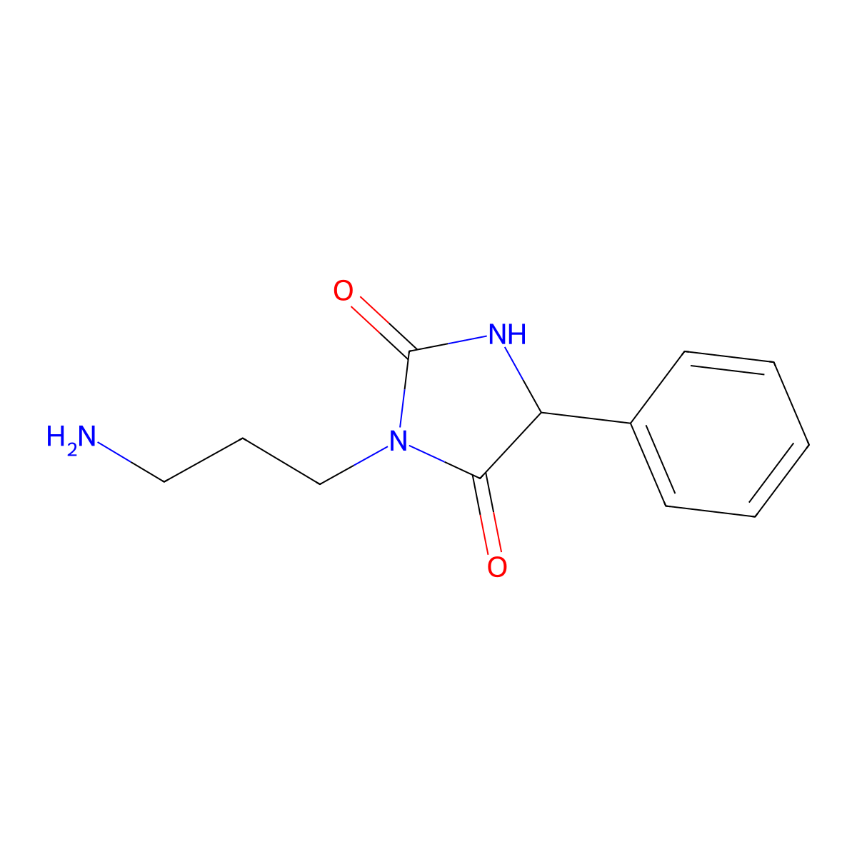 3-(3-Aminopropyl)-5-phenylimidazolidine-2,4-dione molecular structure, CAS 1266710-91-1