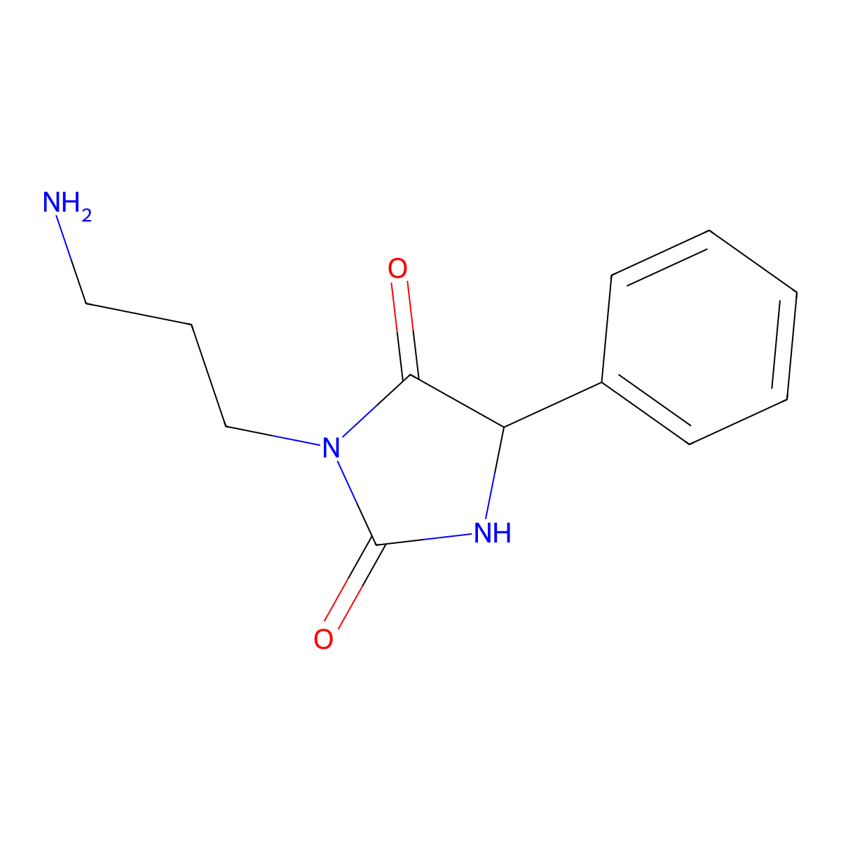 3-(3-Aminopropyl)-5-phenylimidazolidine-2,4-dione molecular structure, CAS 1266710-91-1