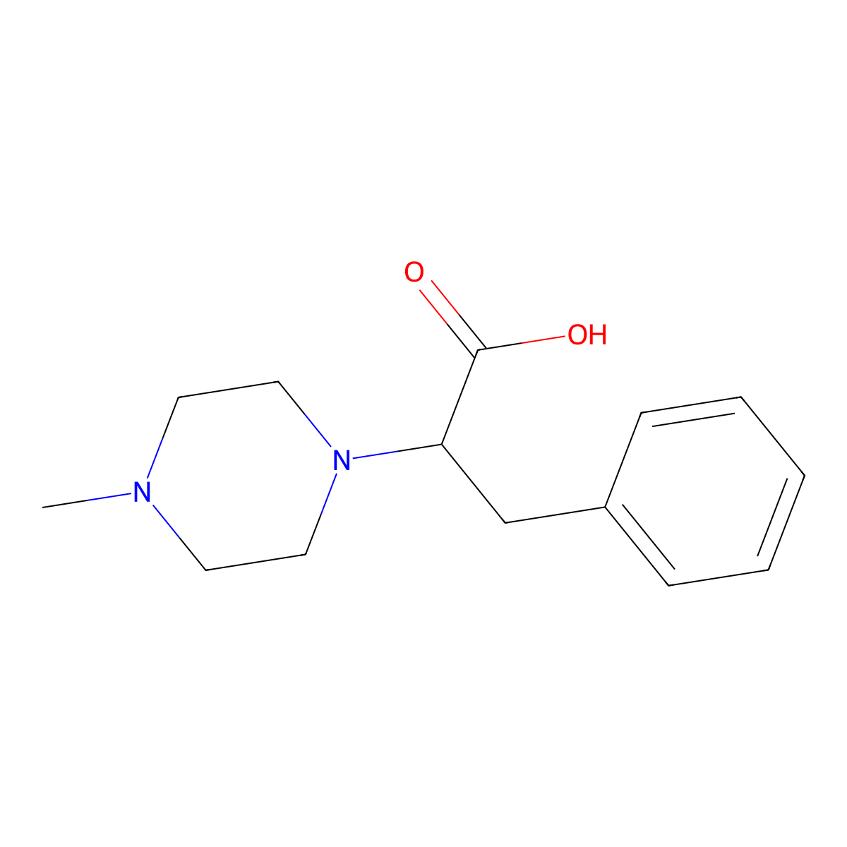 2-(4-Methylpiperazin-1-yl)-3-phenylpropanoic acid molecular structure, CAS 1266719-09-8