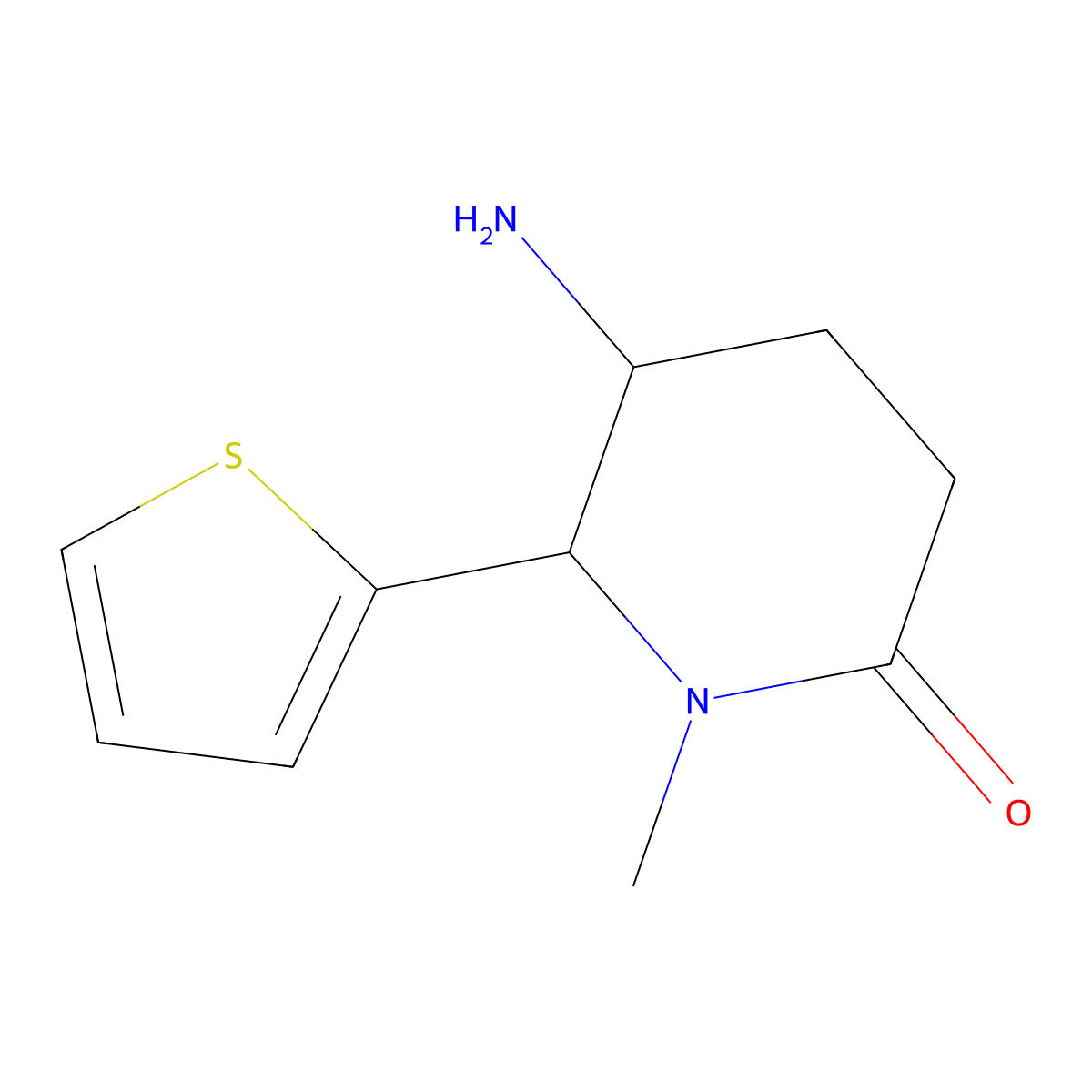 5-Amino-1-methyl-6-(thiophen-2-yl)piperidin-2-one molecular structure, CAS 1266719-32-7