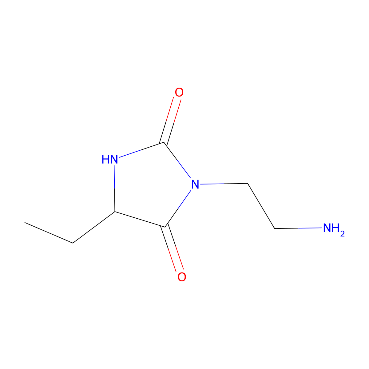 3-(2-Aminoethyl)-5-ethylimidazolidine-2,4-dione molecular structure, CAS 1266719-79-2