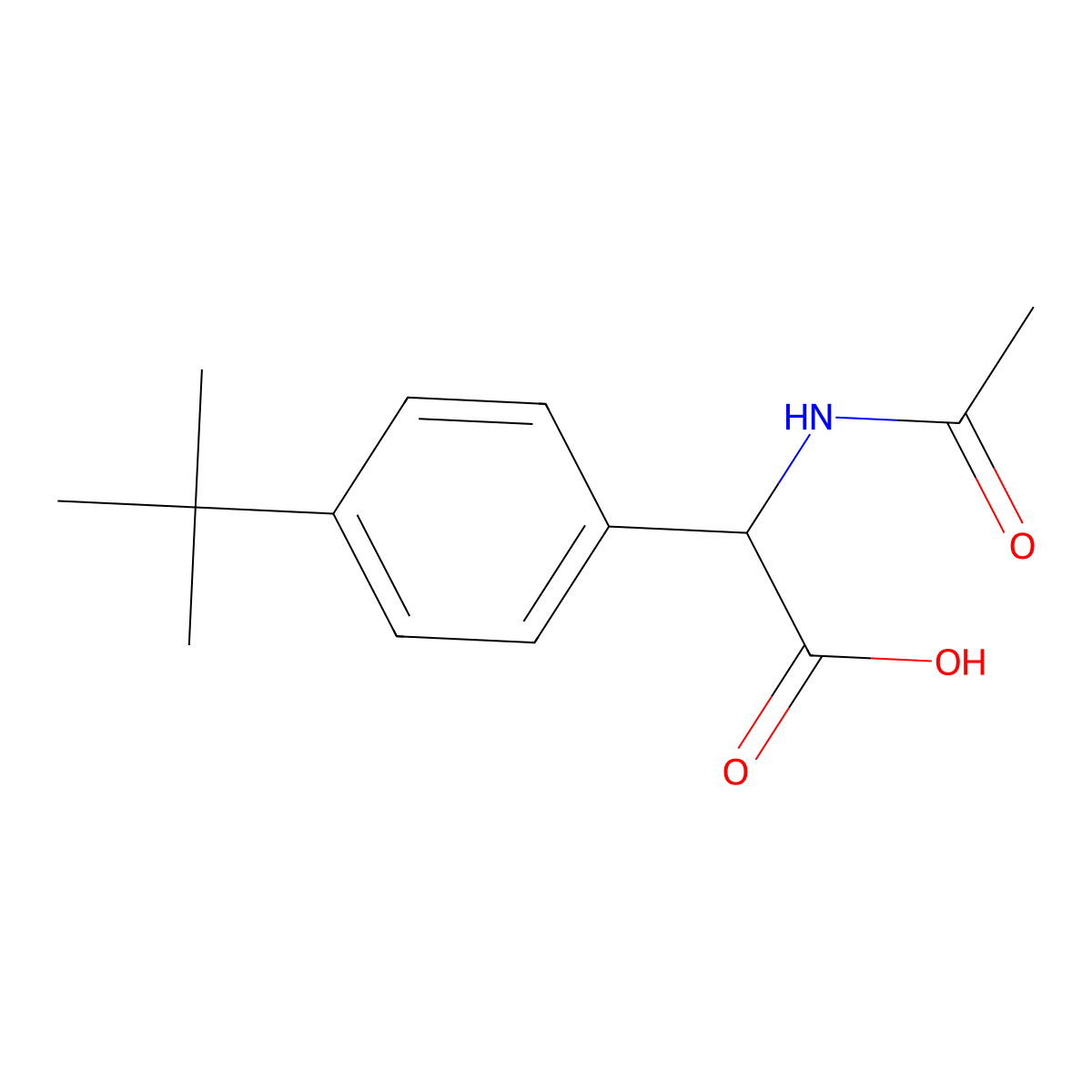 2-(4-Tert-butylphenyl)-2-acetamidoacetic acid molecular structure, CAS 1266723-33-4