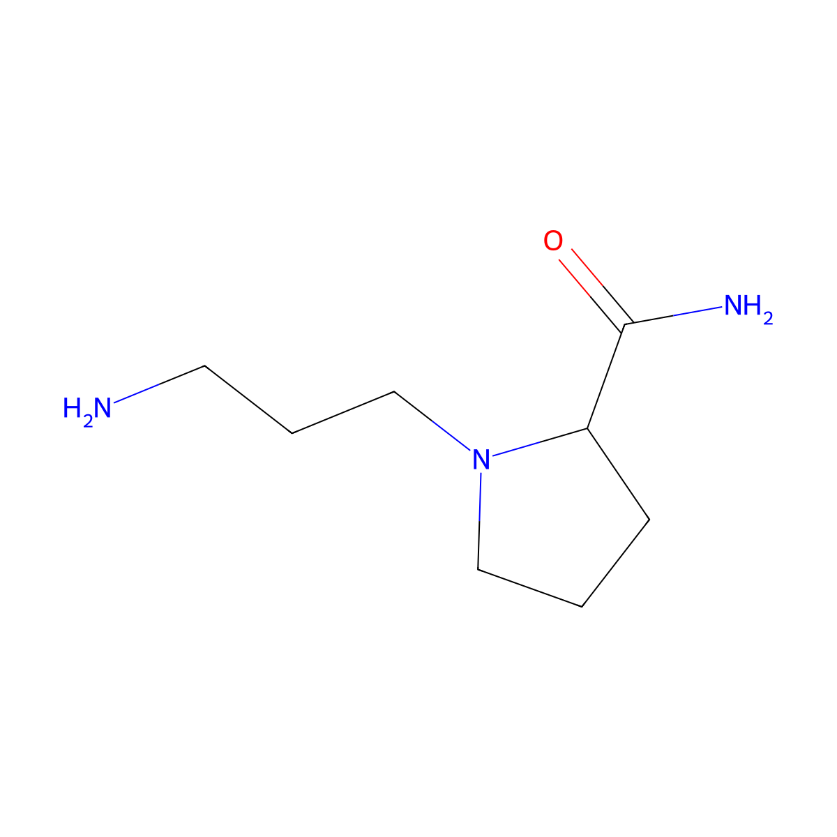 1-(3-Aminopropyl)pyrrolidine-2-carboxamide molecular structure, CAS 1266723-64-1