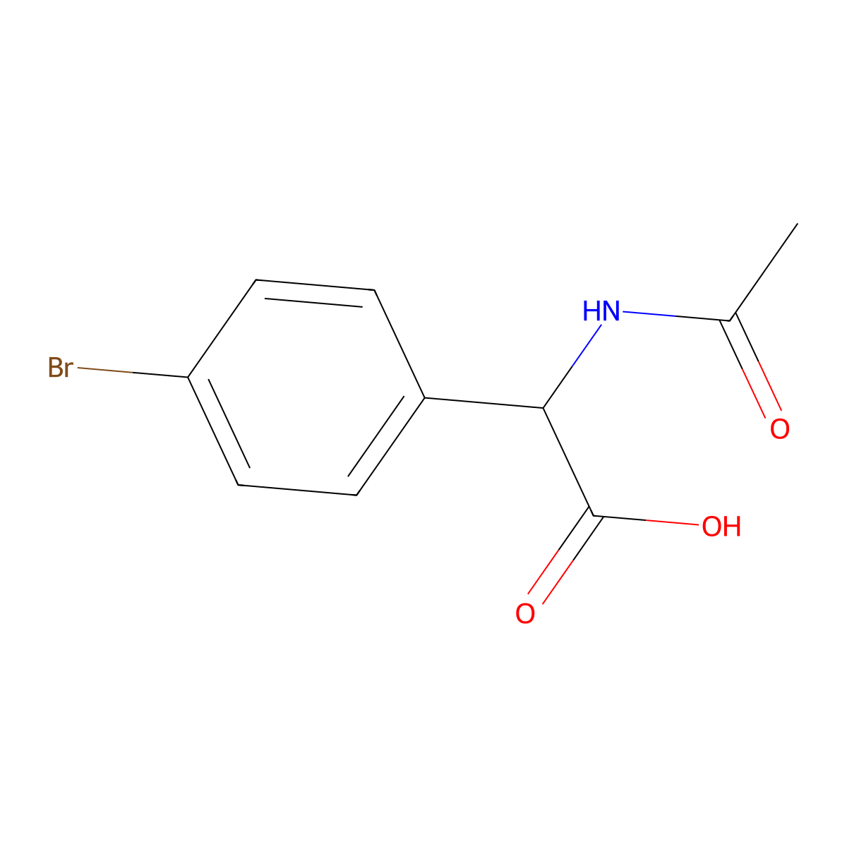 2-Acetamido-2-(4-bromophenyl)acetic acid molecular structure, CAS 1266724-56-4