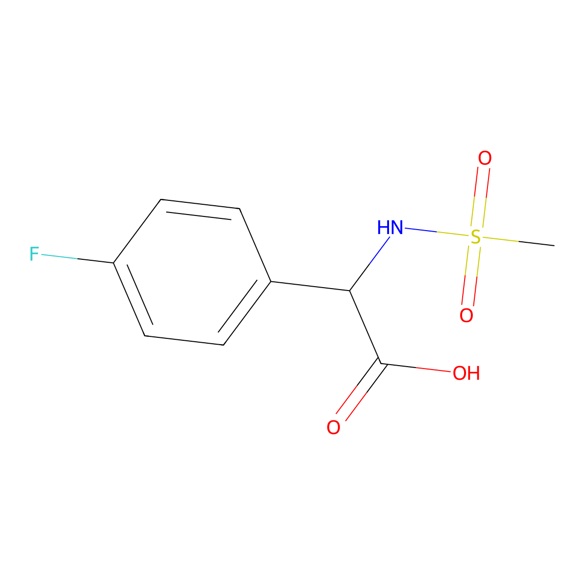 2-(4-Fluorophenyl)-2-methanesulfonamidoacetic acid molecular structure, CAS 1266725-12-5