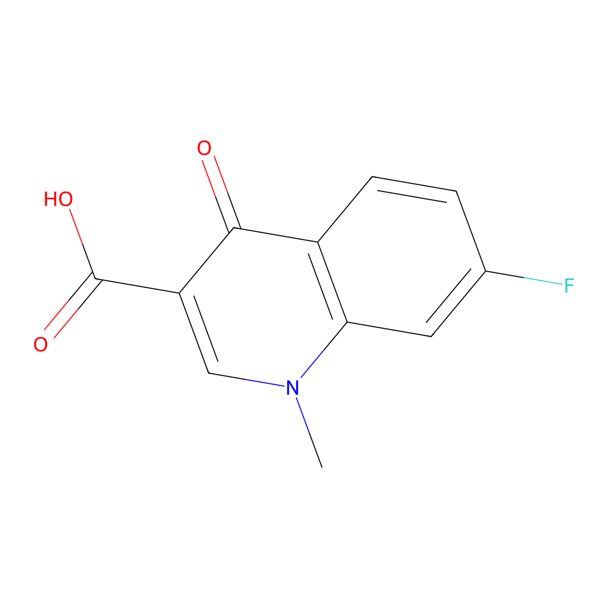 7-Fluoro-1-methyl-4-oxo-1,4-dihydroquinoline-3-carboxylic acid molecular structure, CAS 1266727-21-2