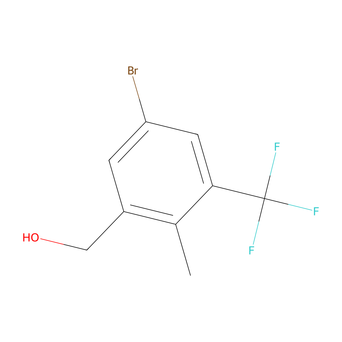 [5-Bromo-2-methyl-3-(trifluoromethyl)phenyl]methanol molecular structure, CAS 1266728-52-2