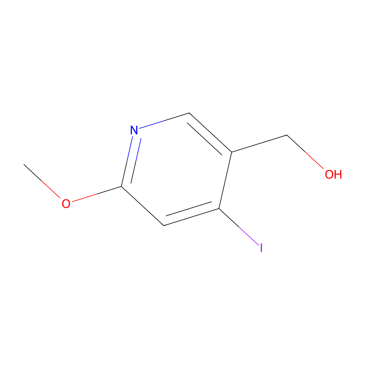 (4-Iodo-6-methoxypyridin-3-YL)methanol molecular structure, CAS 1266728-78-2
