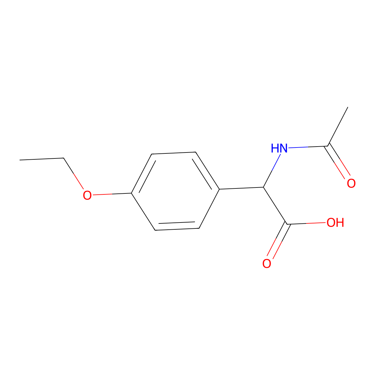 2-Acetamido-2-(4-ethoxyphenyl)acetic acid molecular structure, CAS 1266730-17-9