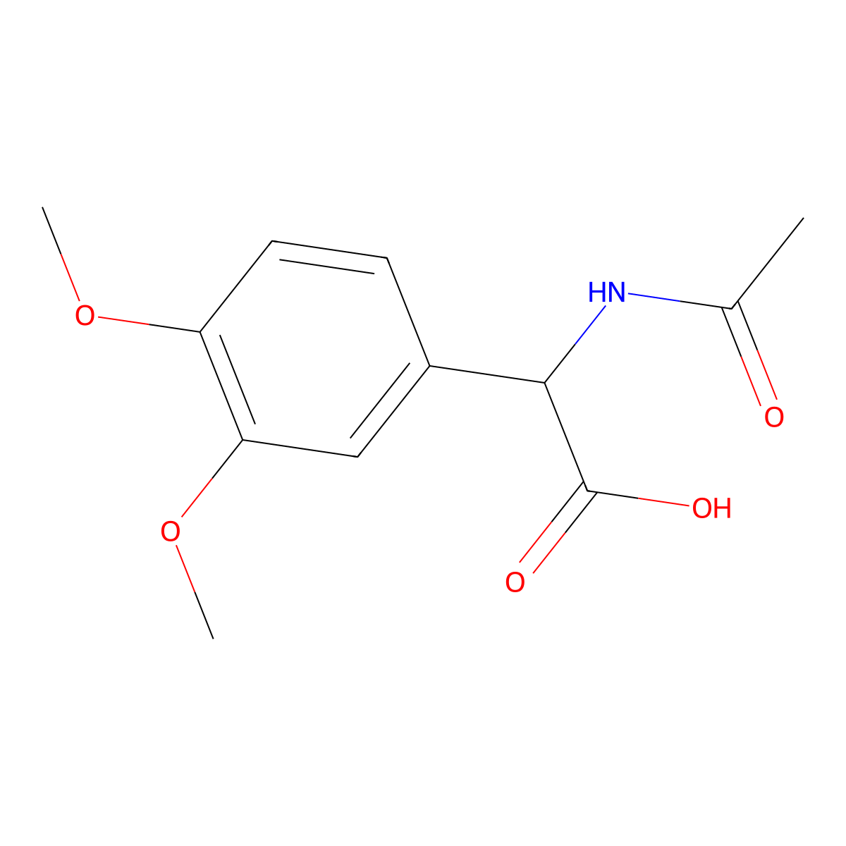 2-(3,4-Dimethoxyphenyl)-2-acetamidoacetic acid molecular structure, CAS 1266730-45-3