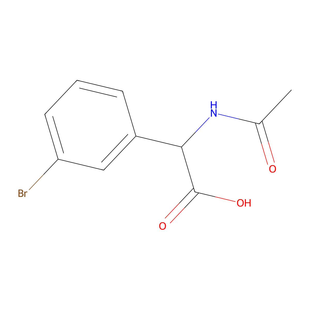 2-(3-Bromophenyl)-2-acetamidoacetic acid molecular structure, CAS 1266732-06-2