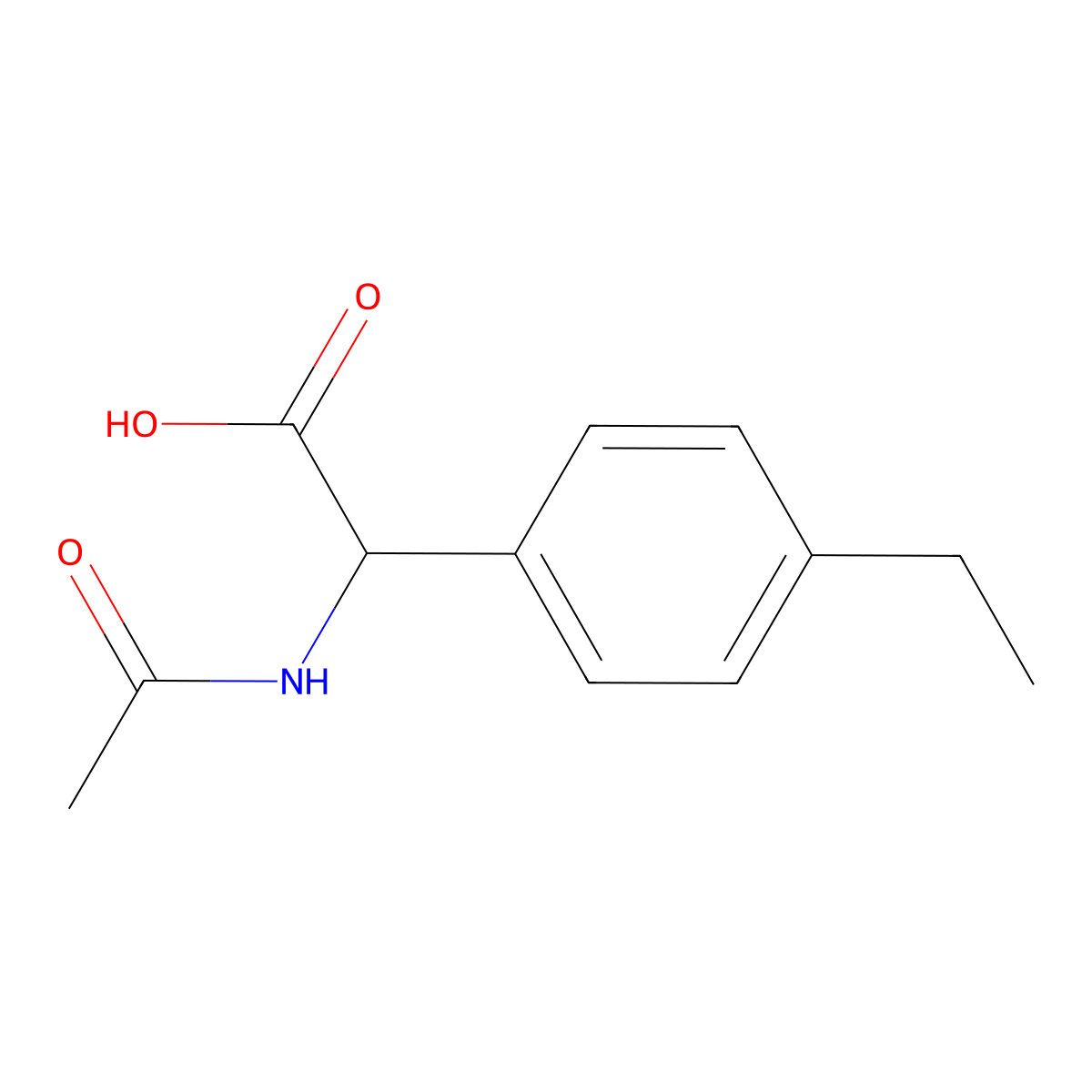 2-Acetamido-2-(4-ethylphenyl)acetic acid molecular structure, CAS 1266736-42-8