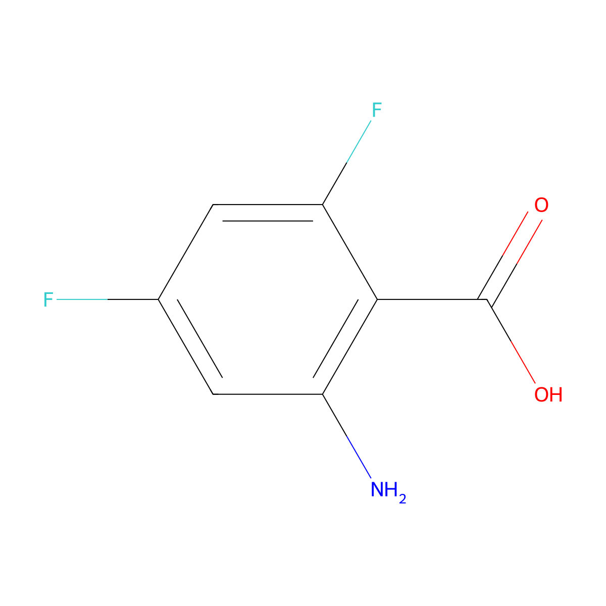 2-Amino-4,6-difluorobenzoic acid molecular structure, CAS 126674-77-9
