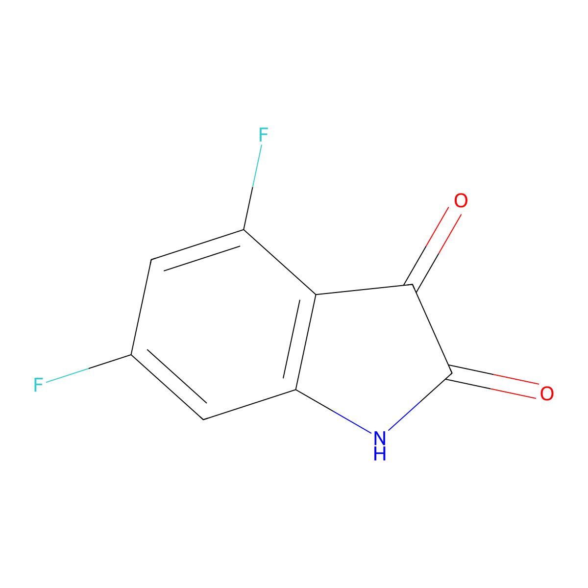4,6-Difluoro-1H-indole-2,3-dione molecular structure, CAS 126674-93-9