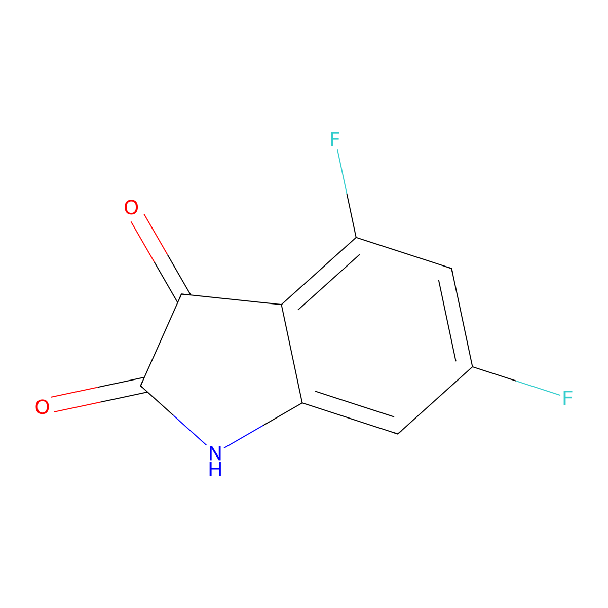 4,6-Difluoro-1H-indole-2,3-dione molecular structure, CAS 126674-93-9
