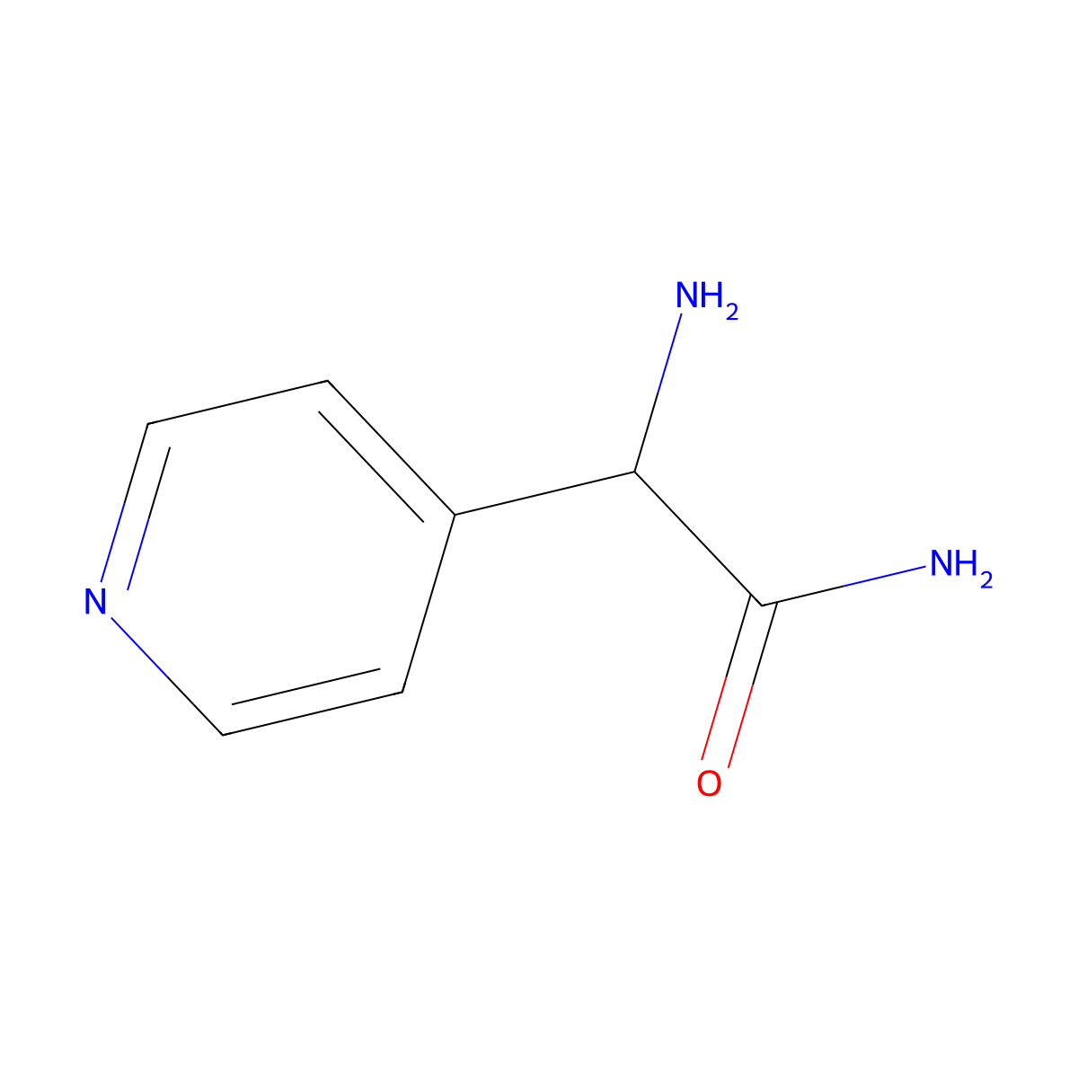 2-Amino-2-(pyridin-4-yl)acetamide molecular structure, CAS 1266742-79-3
