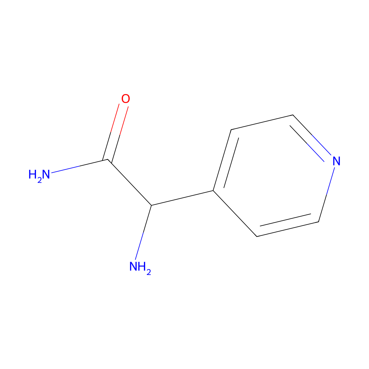 2-Amino-2-(pyridin-4-yl)acetamide molecular structure, CAS 1266742-79-3