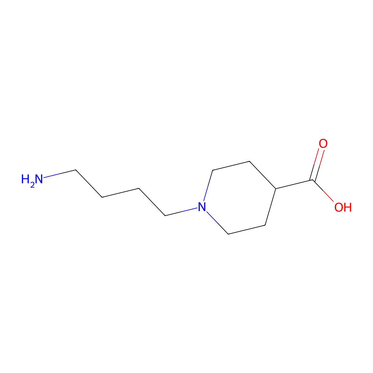 1-(4-Aminobutyl)piperidine-4-carboxylic acid molecular structure, CAS 1266761-00-5