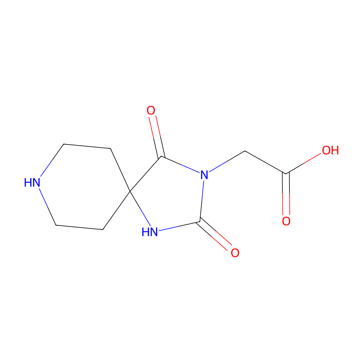 2-{2,4-Dioxo-1,3,8-triazaspiro[4.5]decan-3-yl}acetic acid molecular structure, CAS 1266766-99-7