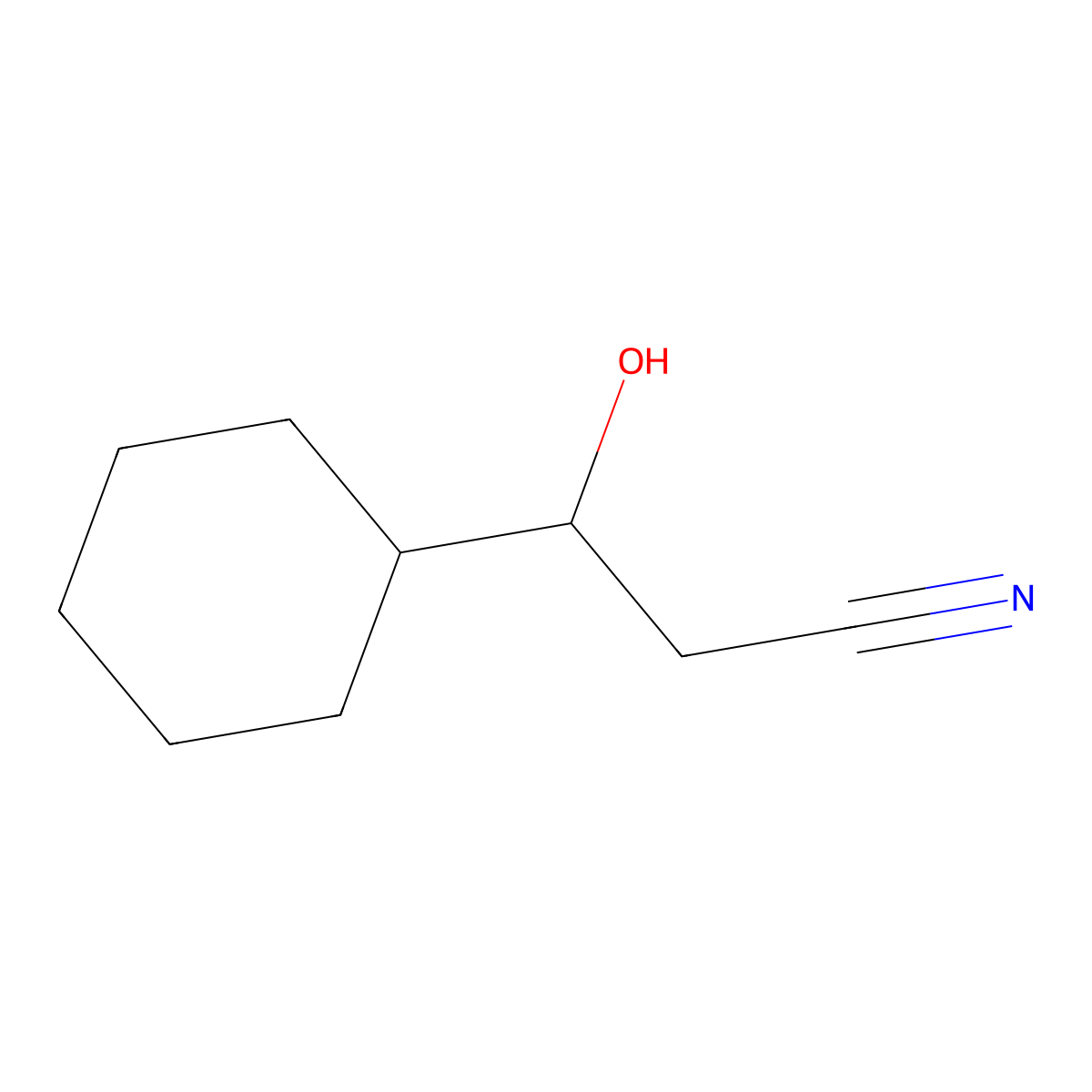 3-Cyclohexyl-3-hydroxypropanenitrile molecular structure, CAS 126678-67-9