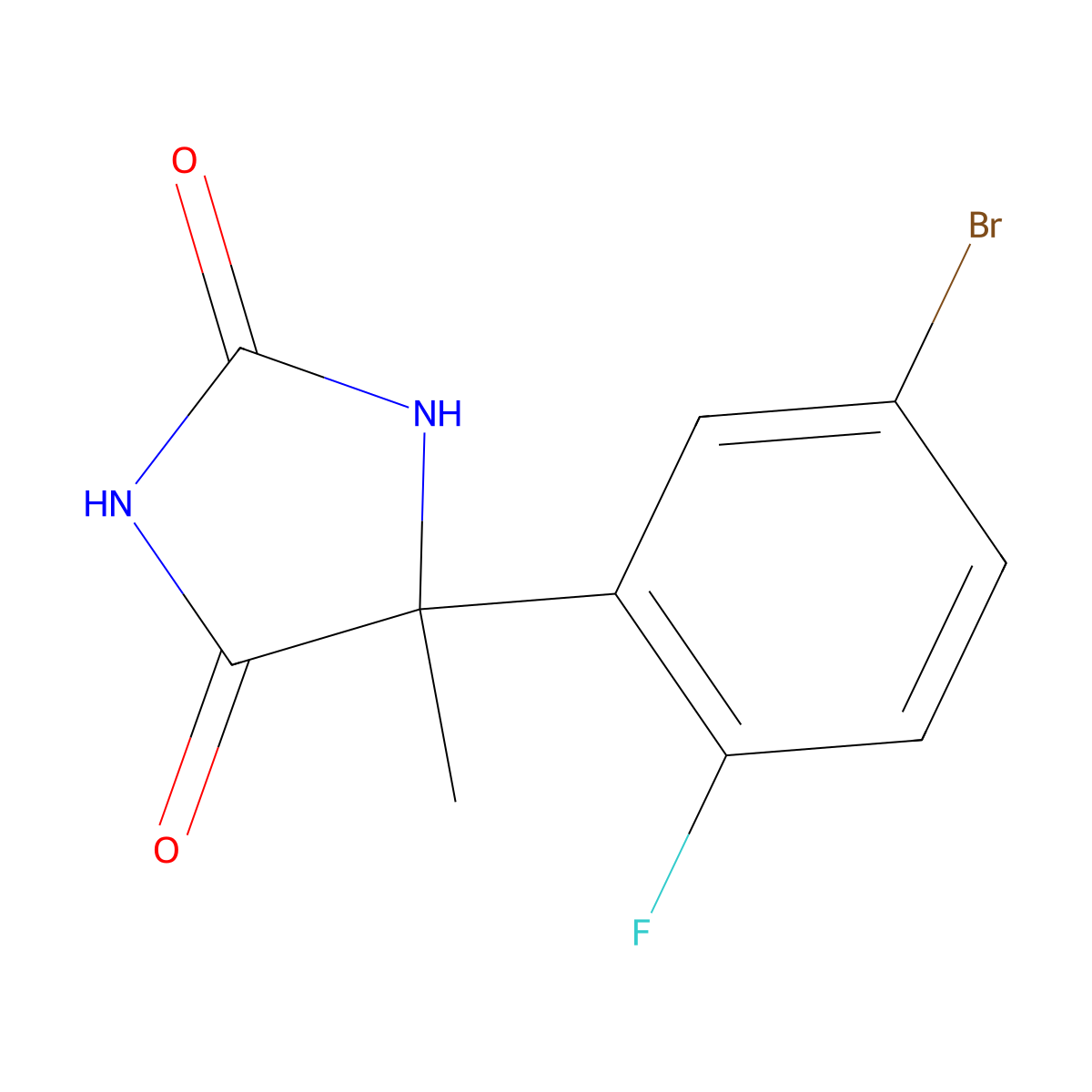 5-(5-Bromo-2-fluorophenyl)-5-methylimidazolidine-2,4-dione molecular structure, CAS 1266784-17-1