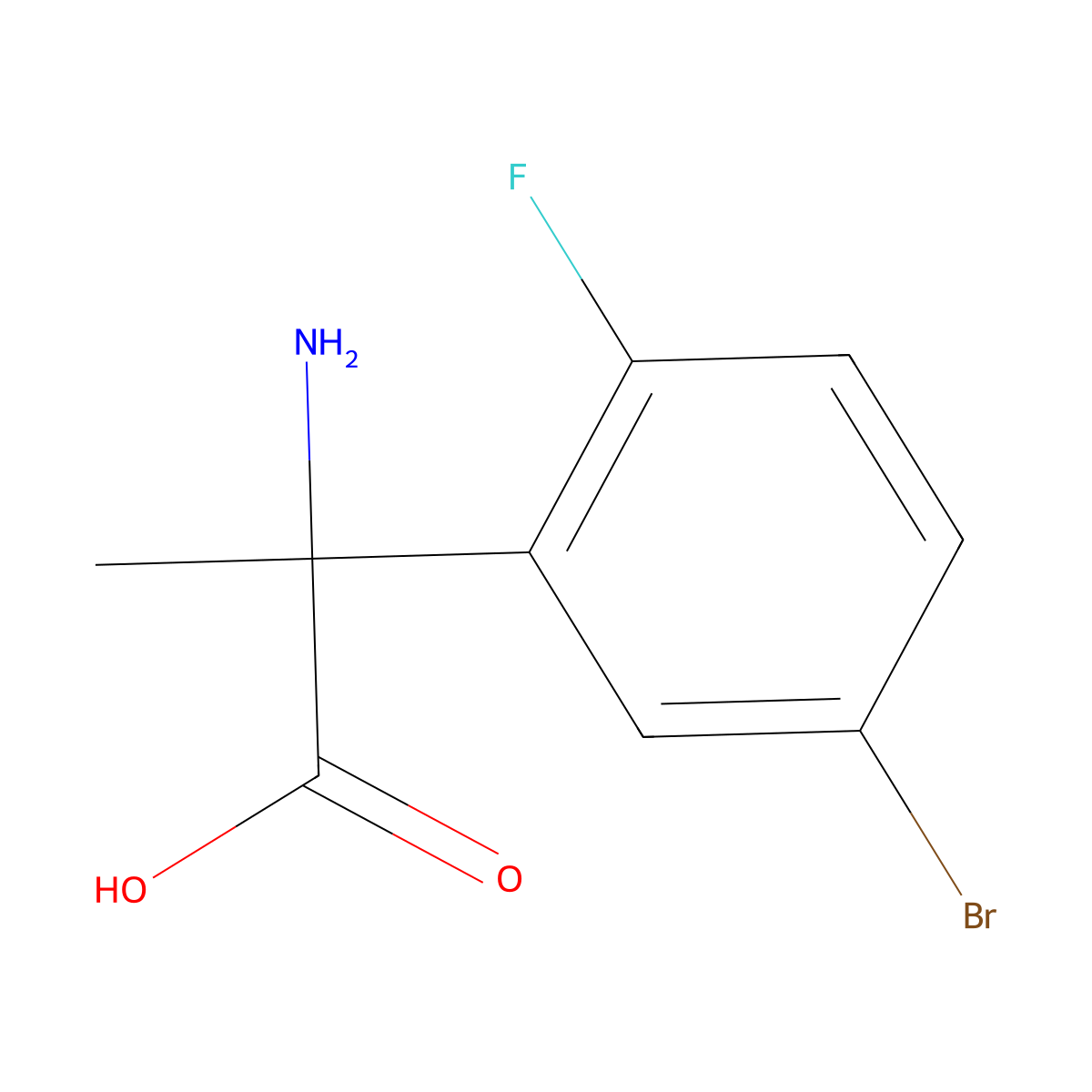 2-Amino-2-(5-bromo-2-fluorophenyl)propanoic acid molecular structure, CAS 1266784-23-9