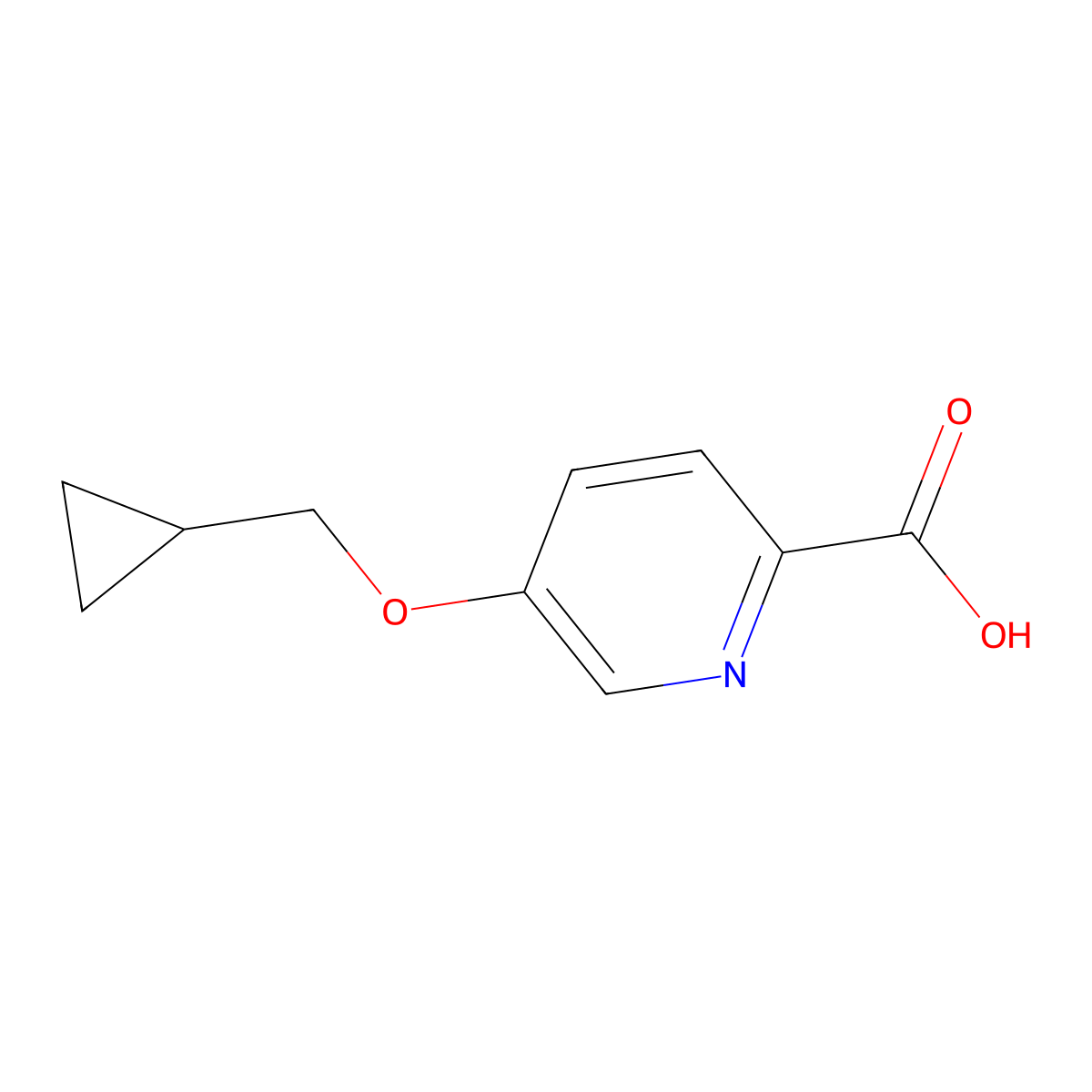 5-(Cyclopropylmethoxy)pyridine-2-carboxylic acid molecular structure, CAS 1266787-40-9