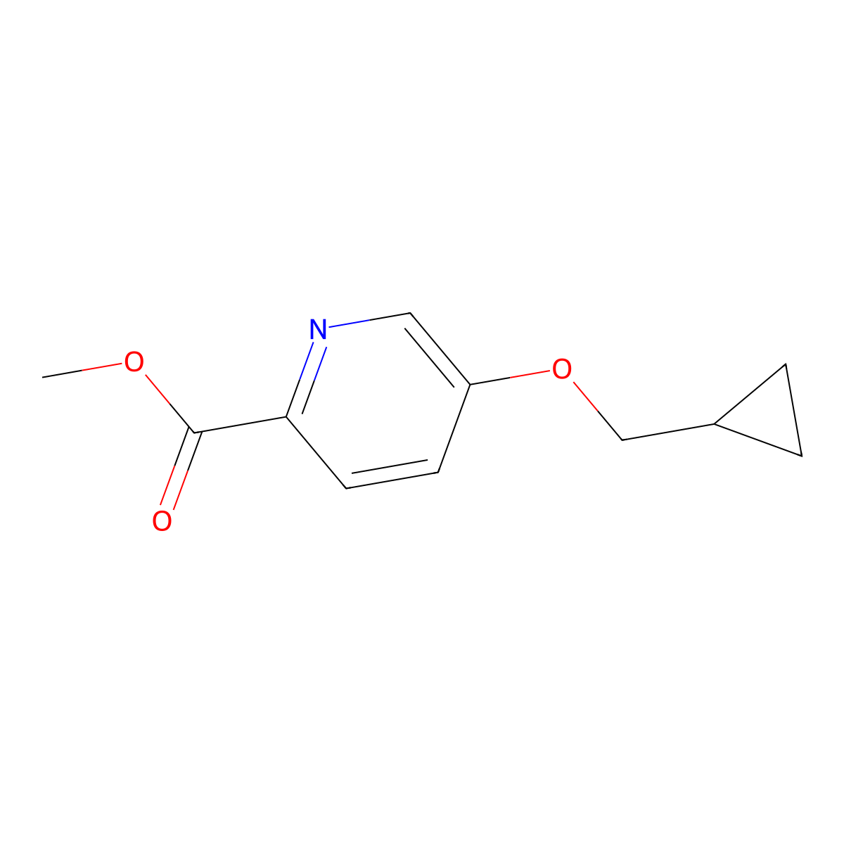 5-Cyclopropylmethoxy-pyridine-2-carboxylic acid methyl ester molecular structure, CAS 1266787-45-4