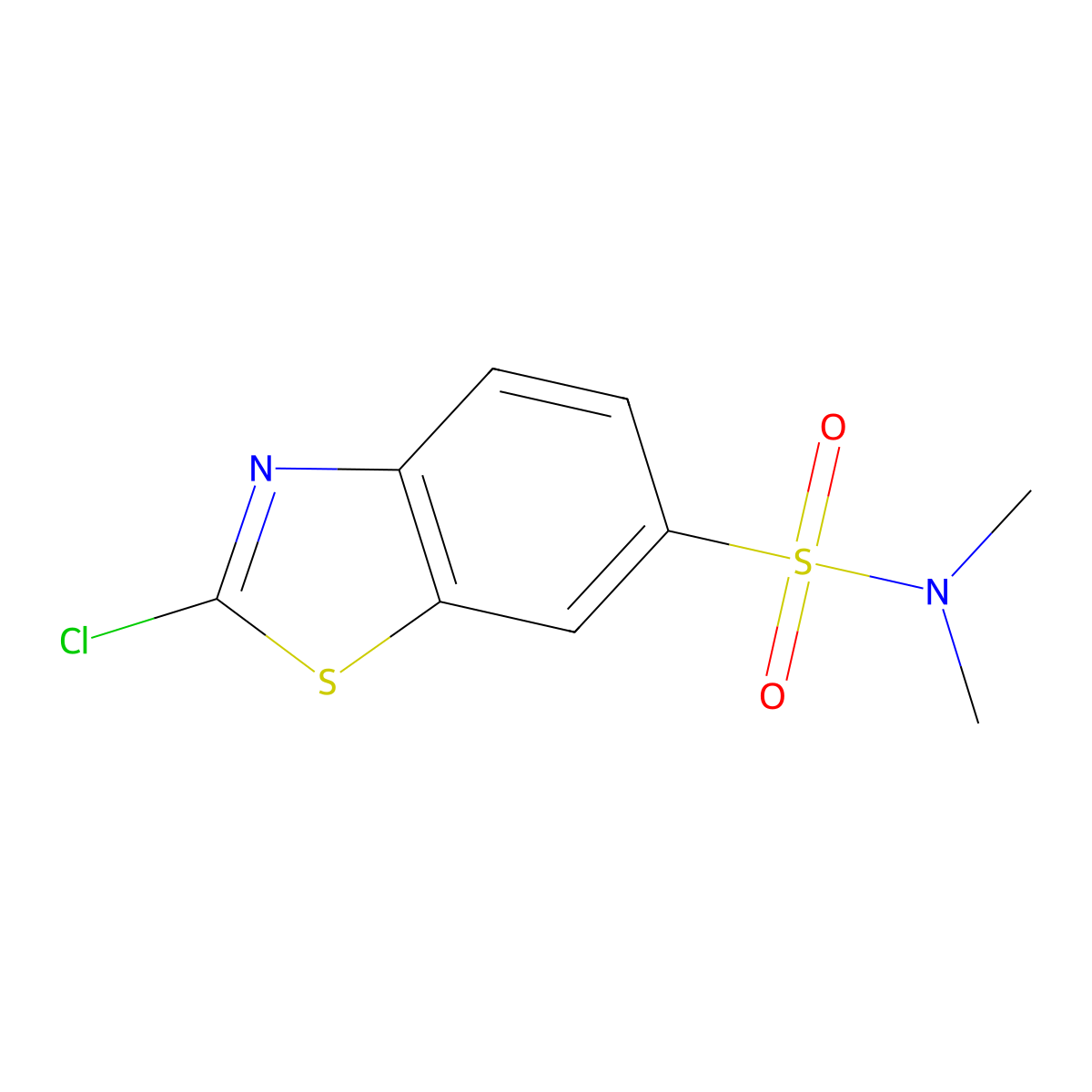 2-chloro-N,N-dimethyl-1,3-benzothiazole-6-sulfonamide molecular structure, CAS 1266787-66-9