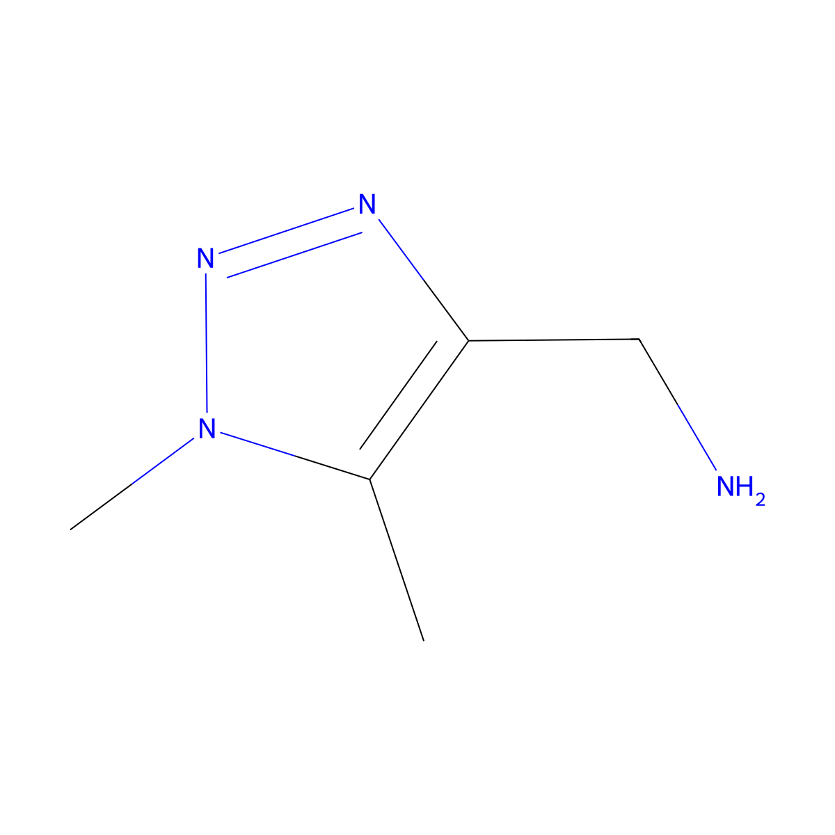(dimethyl-1H-1,2,3-triazol-4-yl)methanamine molecular structure, CAS 1266788-42-4