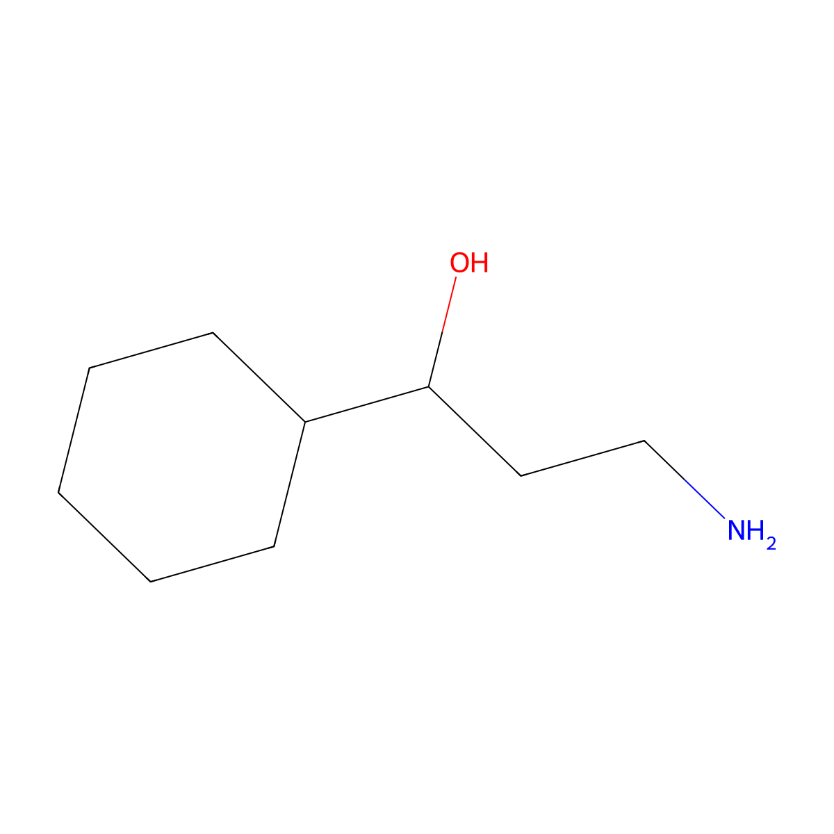 3-Amino-1-cyclohexylpropan-1-ol molecular structure, CAS 126679-00-3