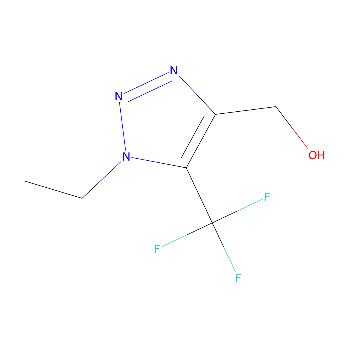 [1-Ethyl-5-(trifluoromethyl)-1H-1,2,3-triazol-4-yl]methanol molecular structure, CAS 1266791-87-0