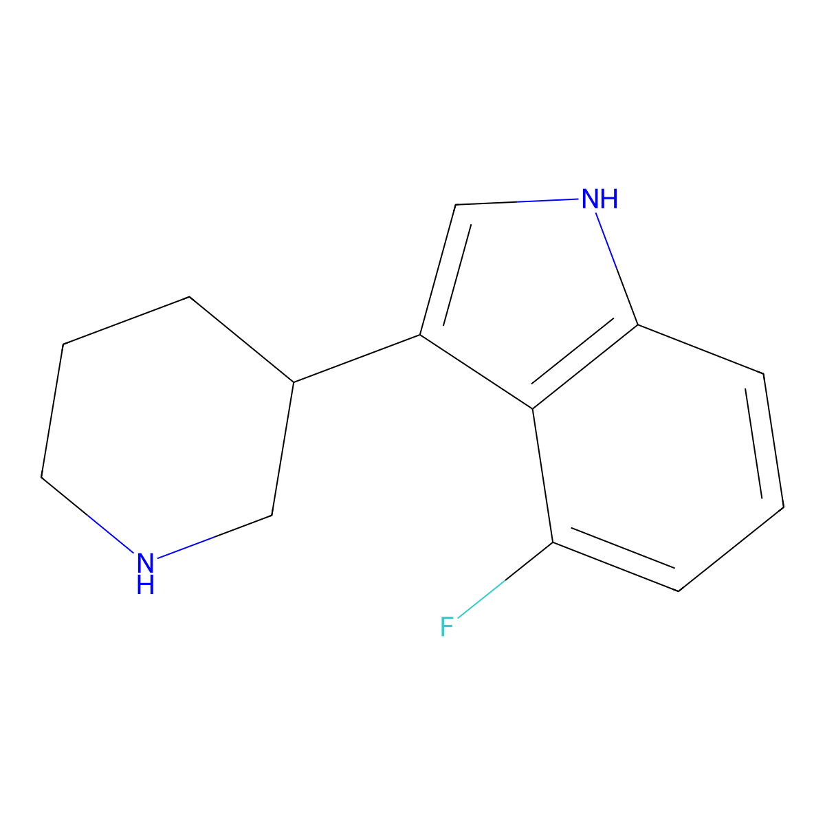 4-Fluoro-3-(piperidin-3-YL)-1H-indole molecular structure, CAS 1266795-93-0