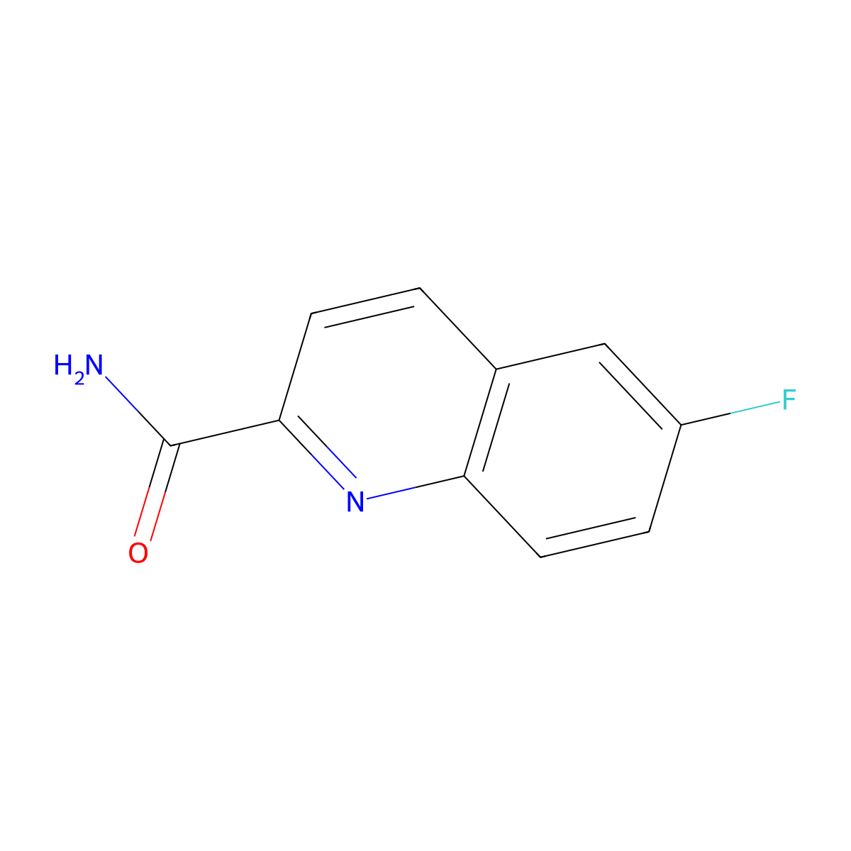 6-Fluoroquinoline-2-carboxamide molecular structure, CAS 1266802-22-5