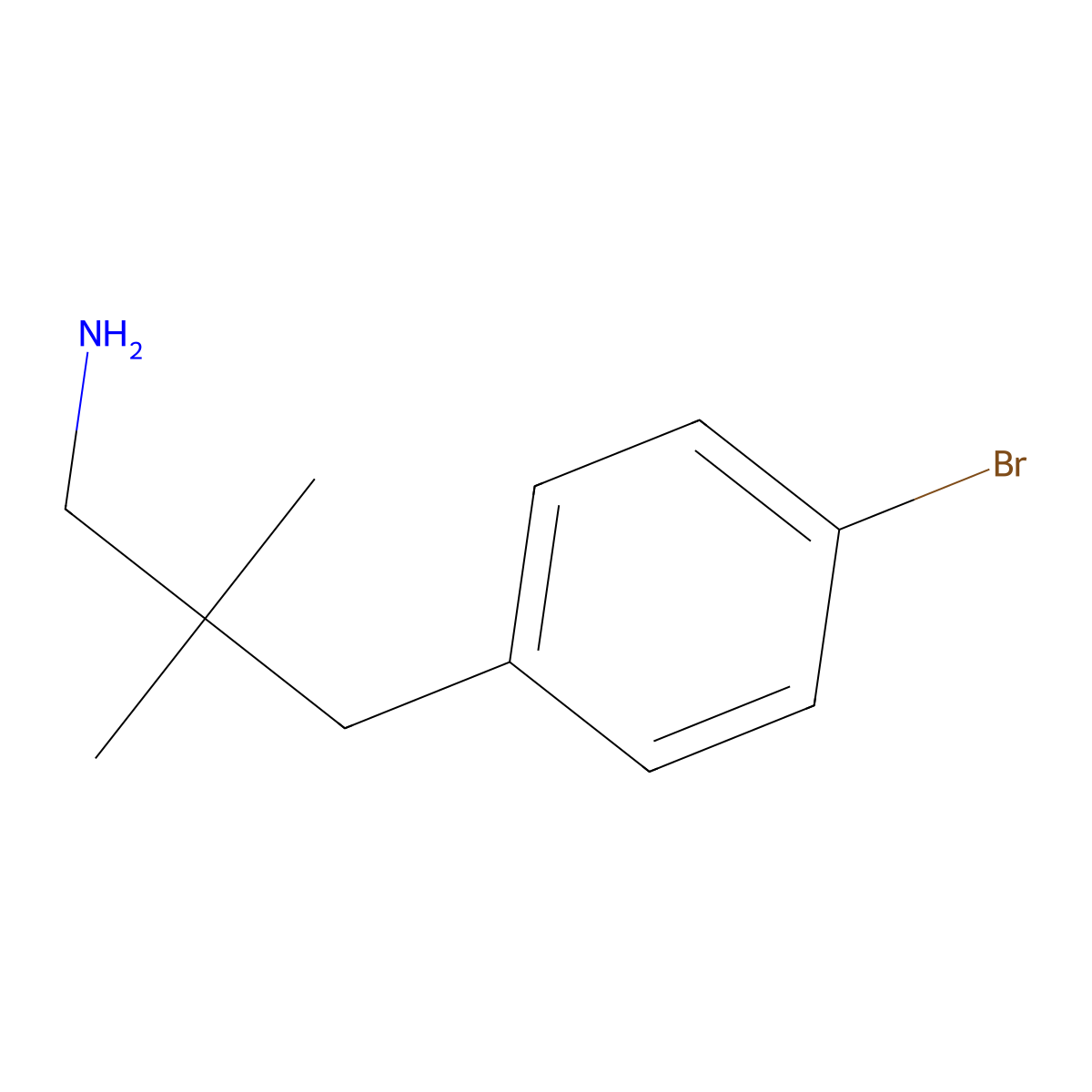 3-(4-Bromophenyl)-2,2-dimethylpropan-1-amine molecular structure, CAS 1266803-35-3