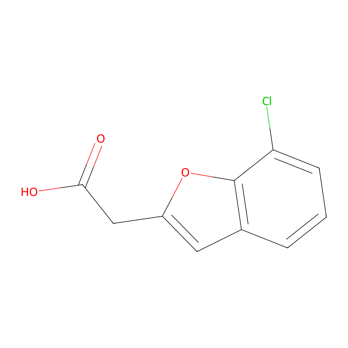 2-(7-Chloro-1-benzofuran-2-yl)acetic acid molecular structure, CAS 1266803-65-9