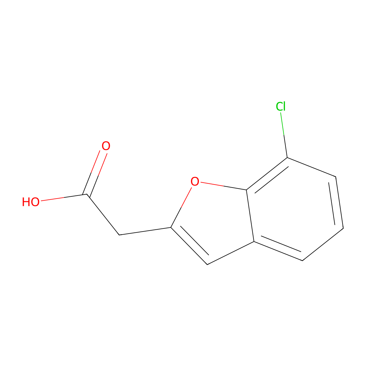 2-(7-Chloro-1-benzofuran-2-yl)acetic acid molecular structure, CAS 1266803-65-9