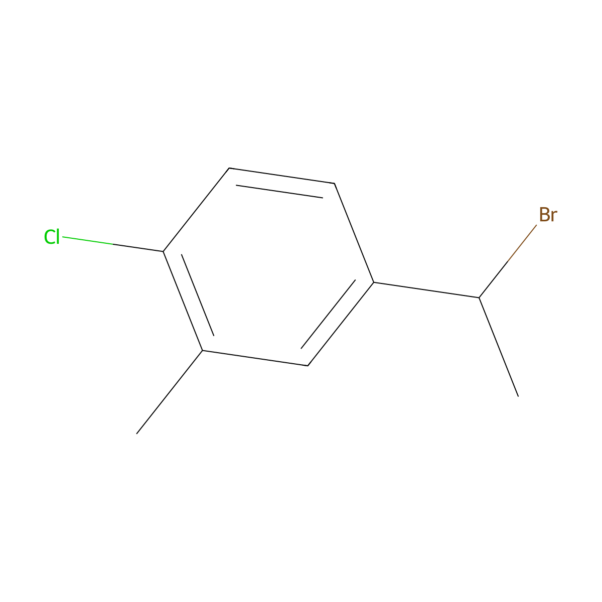 4-(1-Bromoethyl)-1-chloro-2-methylbenzene molecular structure, CAS 1266805-19-9