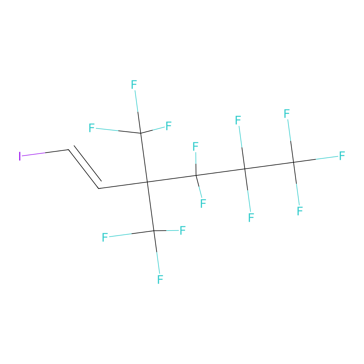4,4,5,5,6,6,6-Heptafluoro-1-iodo-3,3-bis(trifluoromethyl)hex-1-ene molecular structure, CAS 126681-21-8