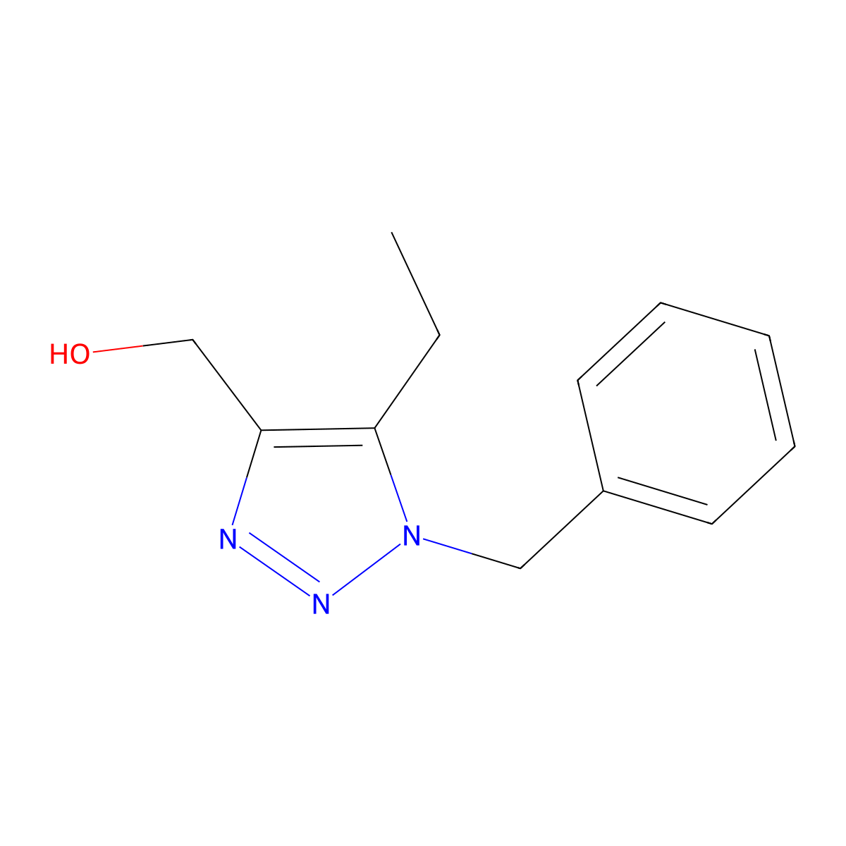 (1-benzyl-5-ethyl-1H-1,2,3-triazol-4-yl)methanol molecular structure, CAS 1266814-50-9