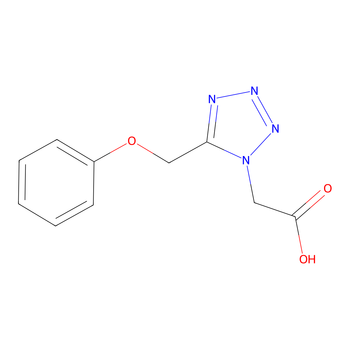 2-[5-(phenoxymethyl)-1H-1,2,3,4-tetrazol-1-yl]acetic acid molecular structure, CAS 1266820-13-6